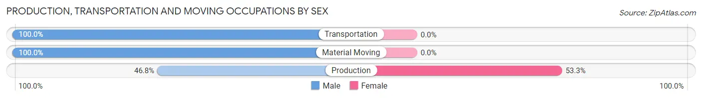 Production, Transportation and Moving Occupations by Sex in Zip Code 37360