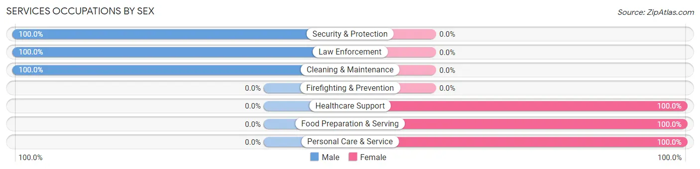 Services Occupations by Sex in Zip Code 37361
