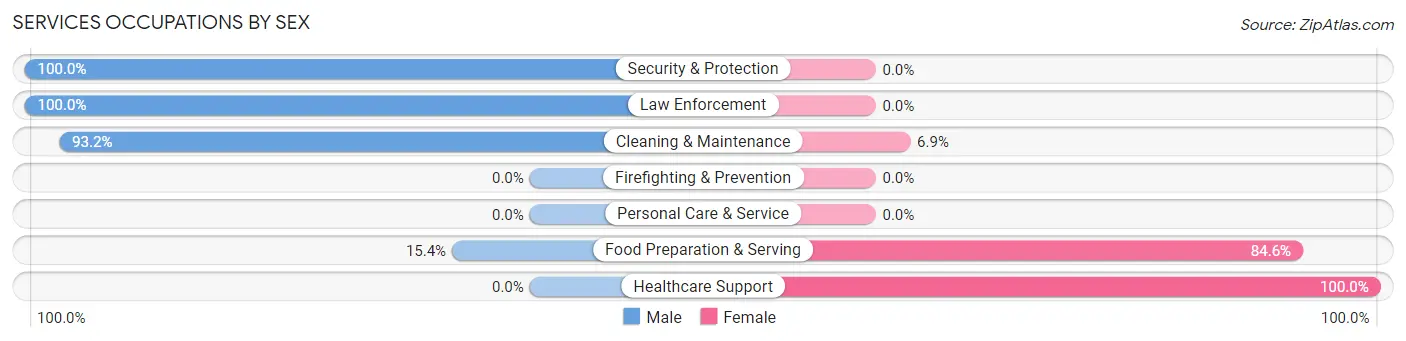 Services Occupations by Sex in Zip Code 37365