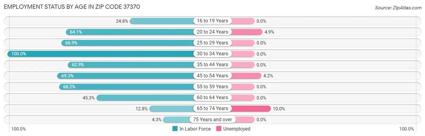 Employment Status by Age in Zip Code 37370