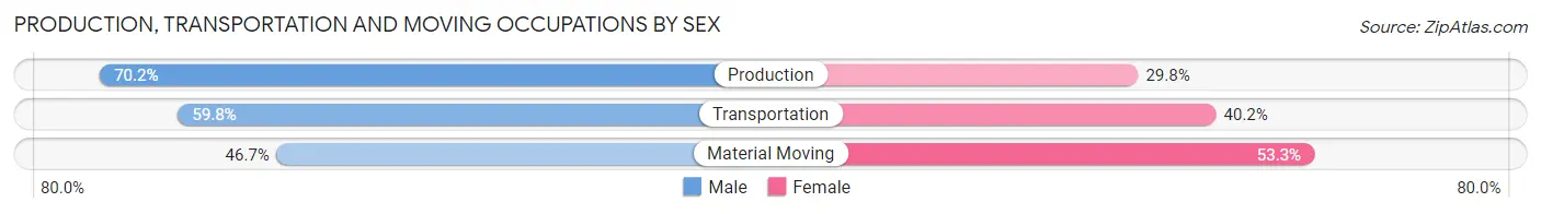 Production, Transportation and Moving Occupations by Sex in Zip Code 37373