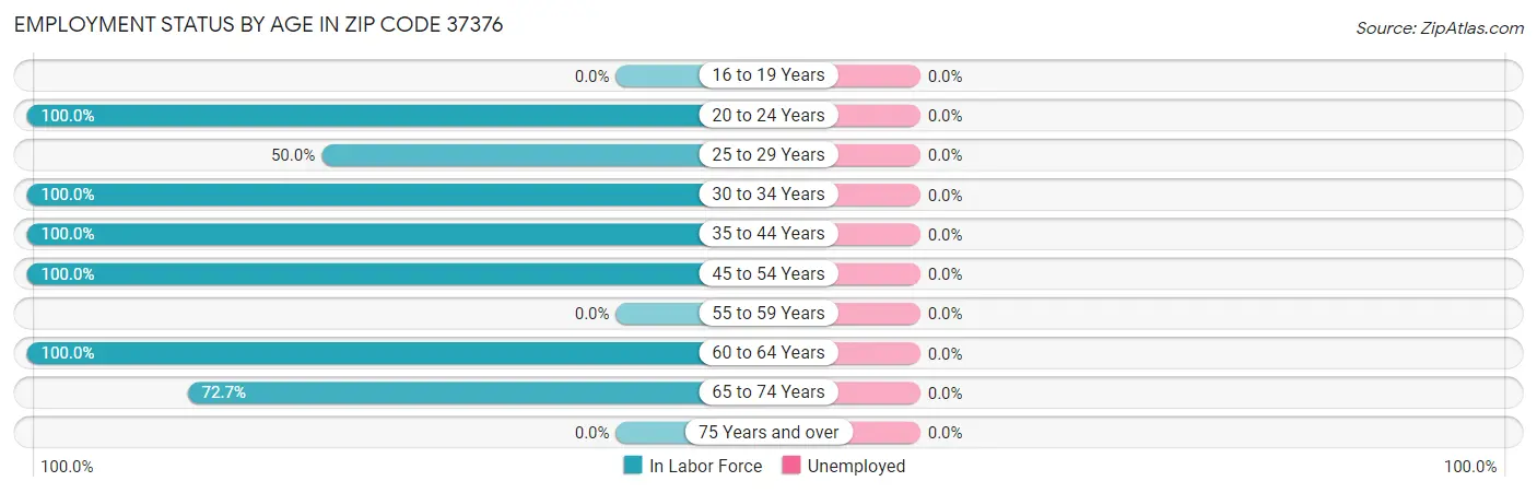 Employment Status by Age in Zip Code 37376