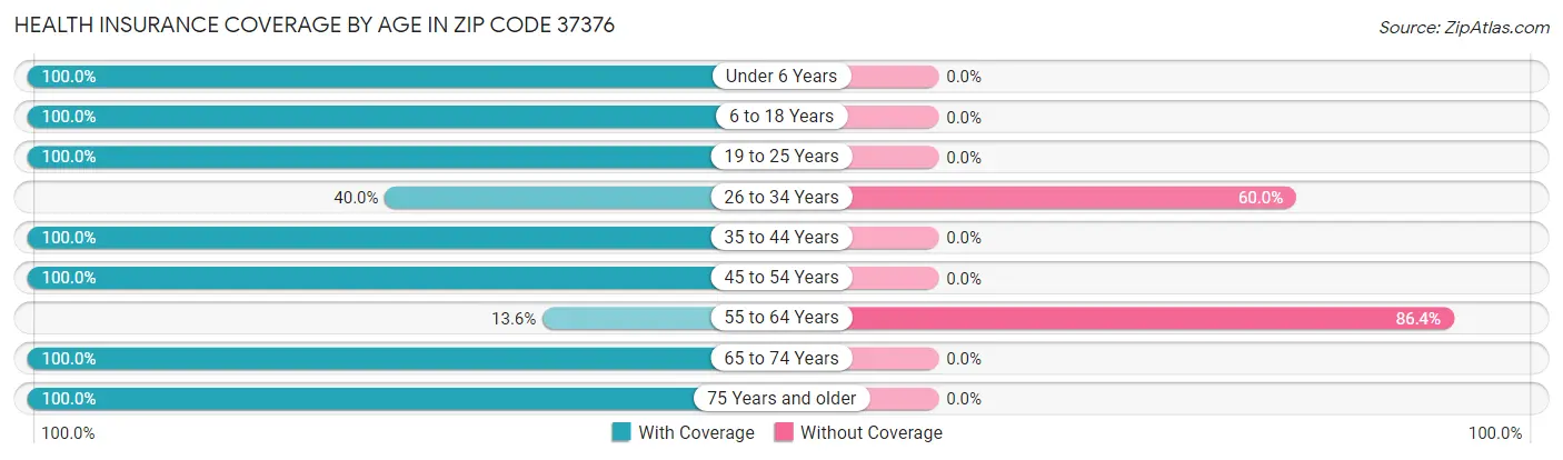 Health Insurance Coverage by Age in Zip Code 37376