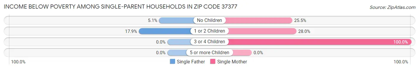 Income Below Poverty Among Single-Parent Households in Zip Code 37377