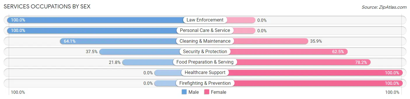 Services Occupations by Sex in Zip Code 37387