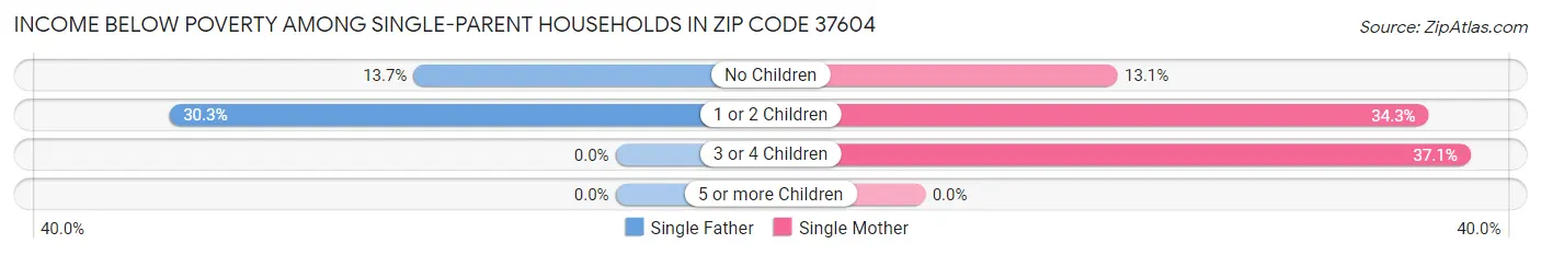 Income Below Poverty Among Single-Parent Households in Zip Code 37604