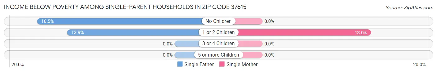 Income Below Poverty Among Single-Parent Households in Zip Code 37615