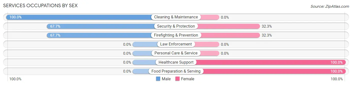 Services Occupations by Sex in Zip Code 37616