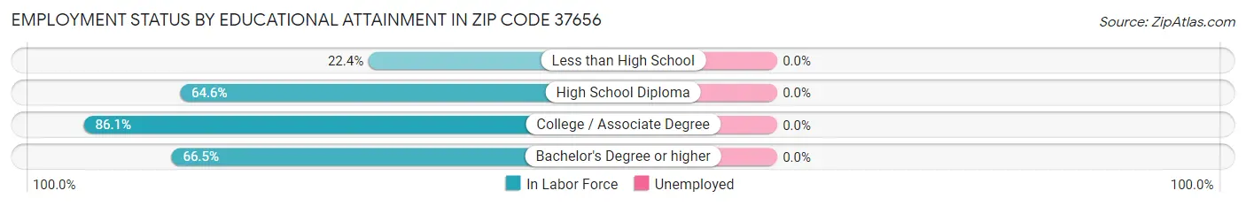 Employment Status by Educational Attainment in Zip Code 37656