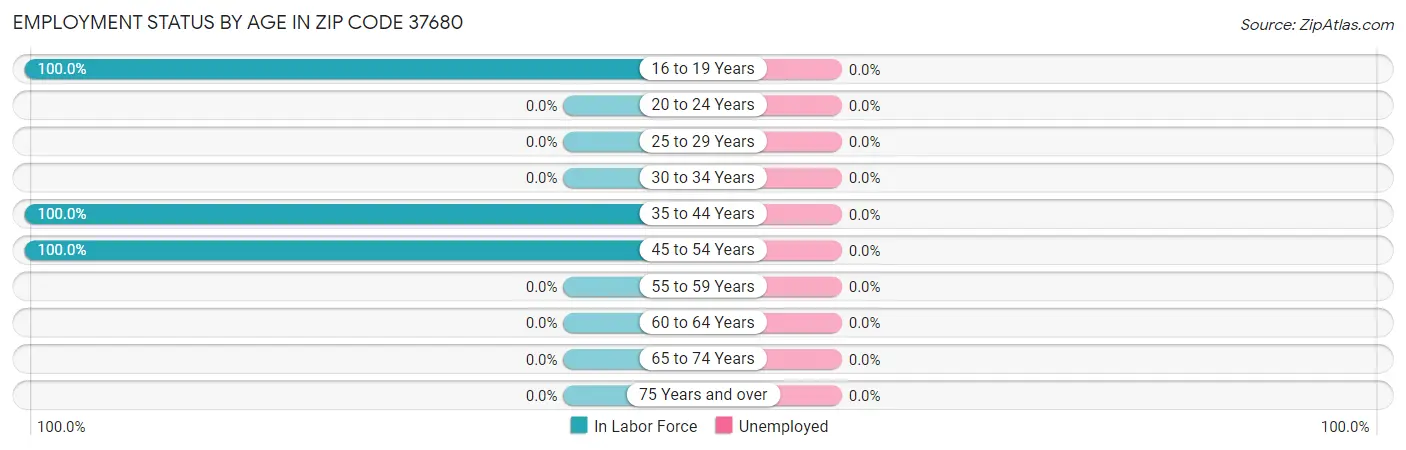 Employment Status by Age in Zip Code 37680