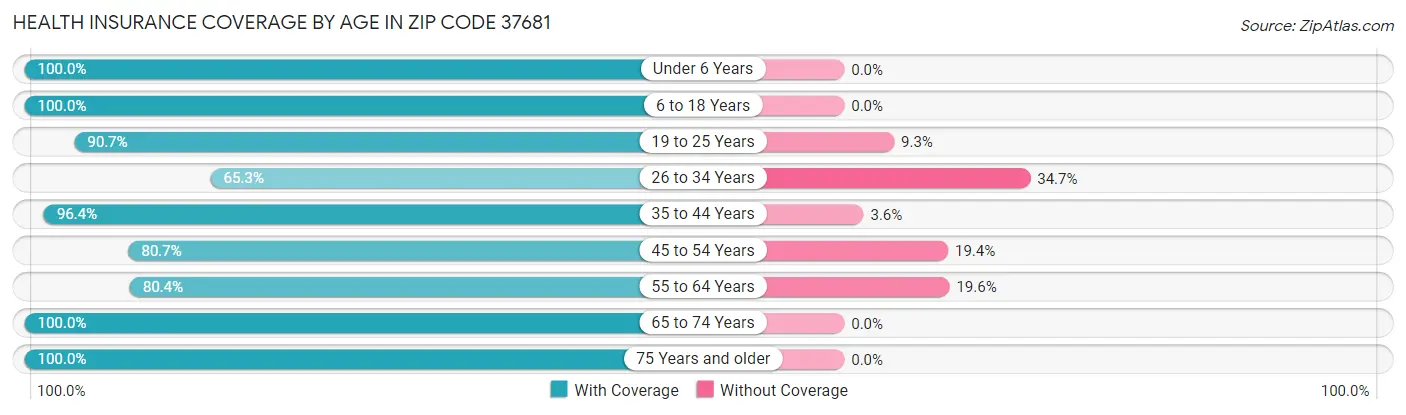 Health Insurance Coverage by Age in Zip Code 37681