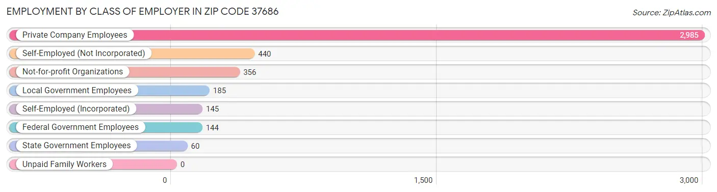 Employment by Class of Employer in Zip Code 37686