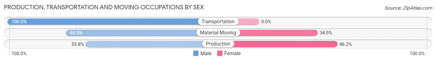 Production, Transportation and Moving Occupations by Sex in Zip Code 37701
