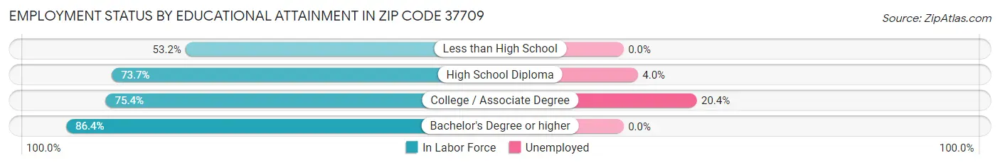 Employment Status by Educational Attainment in Zip Code 37709