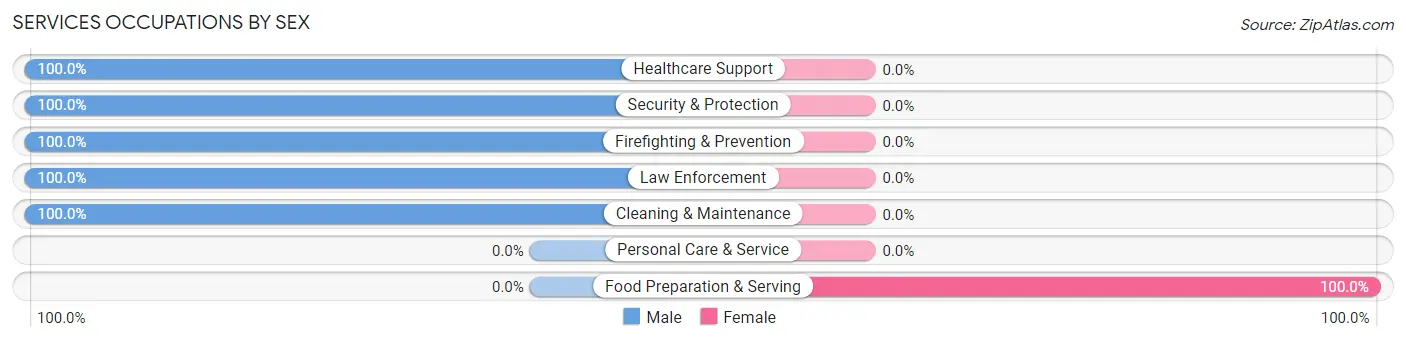 Services Occupations by Sex in Zip Code 37753