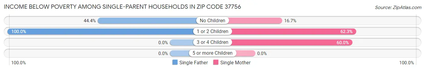 Income Below Poverty Among Single-Parent Households in Zip Code 37756