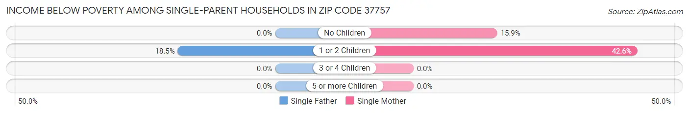 Income Below Poverty Among Single-Parent Households in Zip Code 37757