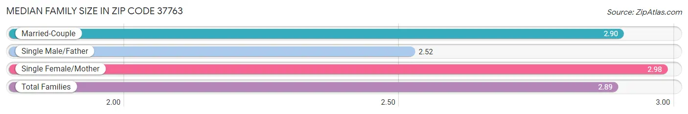 Median Family Size in Zip Code 37763