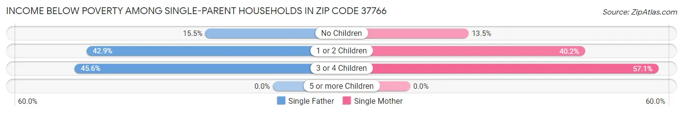 Income Below Poverty Among Single-Parent Households in Zip Code 37766
