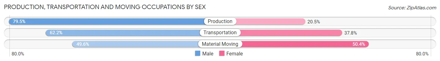 Production, Transportation and Moving Occupations by Sex in Zip Code 37811
