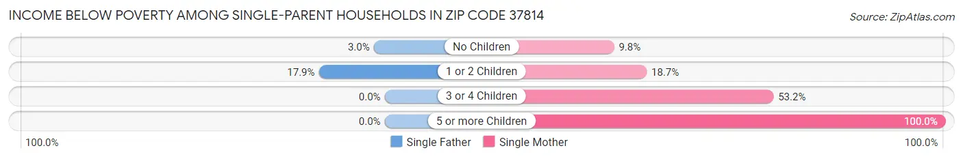 Income Below Poverty Among Single-Parent Households in Zip Code 37814