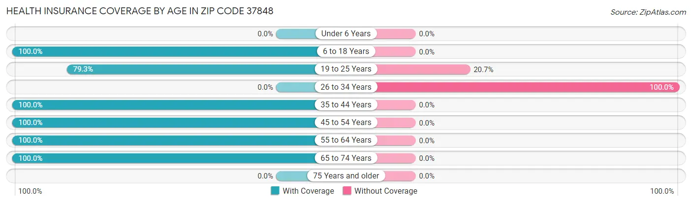 Health Insurance Coverage by Age in Zip Code 37848