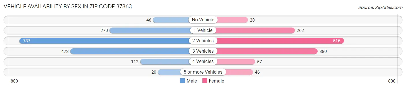 Vehicle Availability by Sex in Zip Code 37863