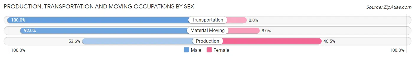 Production, Transportation and Moving Occupations by Sex in Zip Code 37869