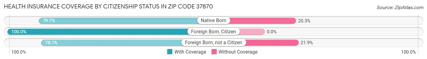Health Insurance Coverage by Citizenship Status in Zip Code 37870
