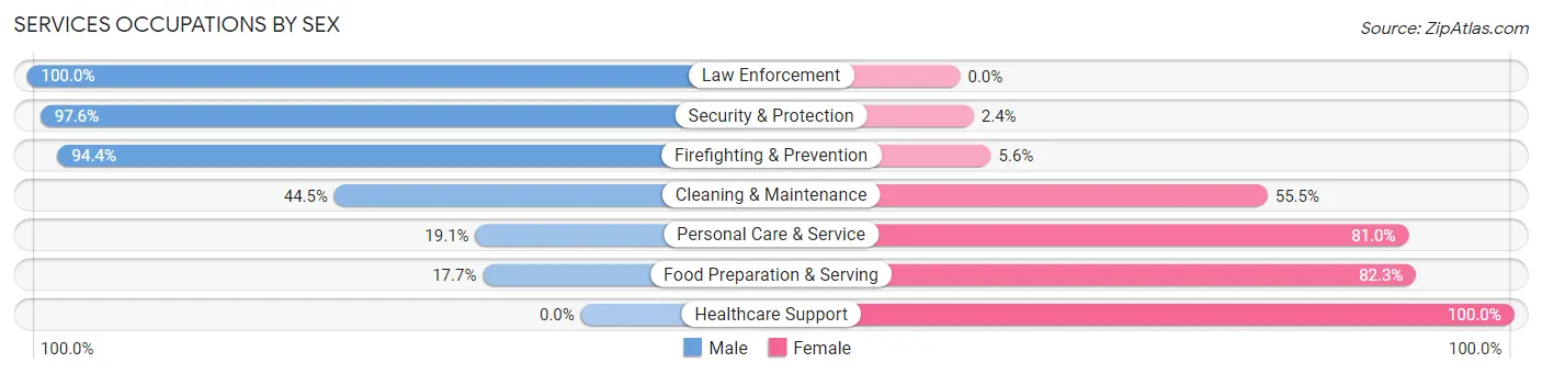Services Occupations by Sex in Zip Code 37871