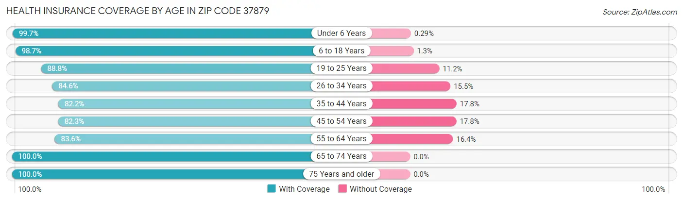 Health Insurance Coverage by Age in Zip Code 37879