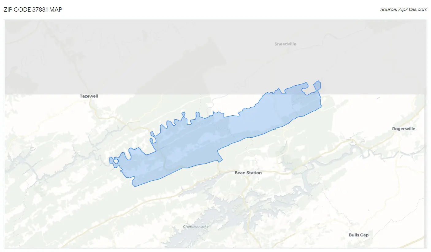 Zip Code 37881 Map