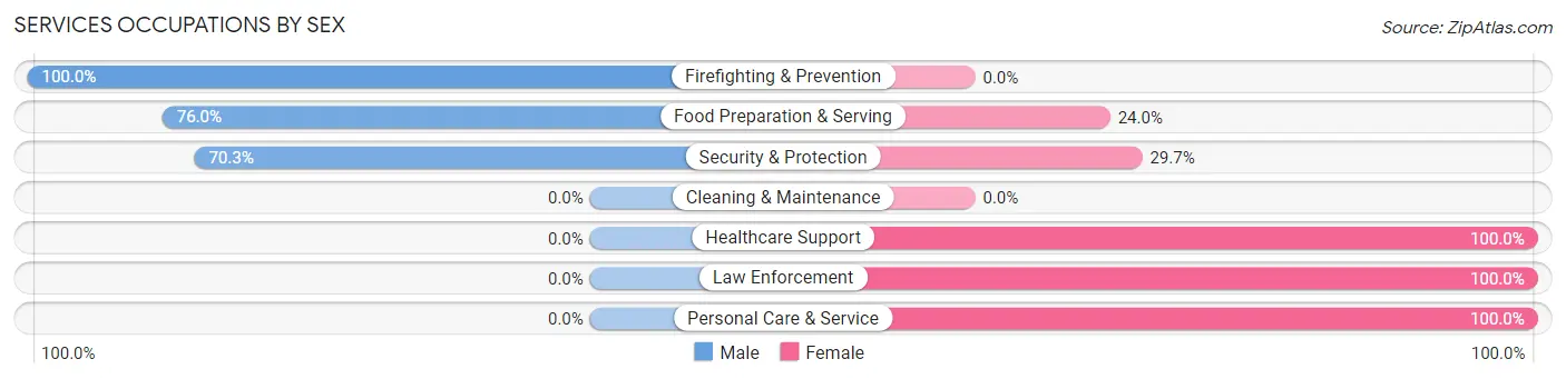 Services Occupations by Sex in Zip Code 37891