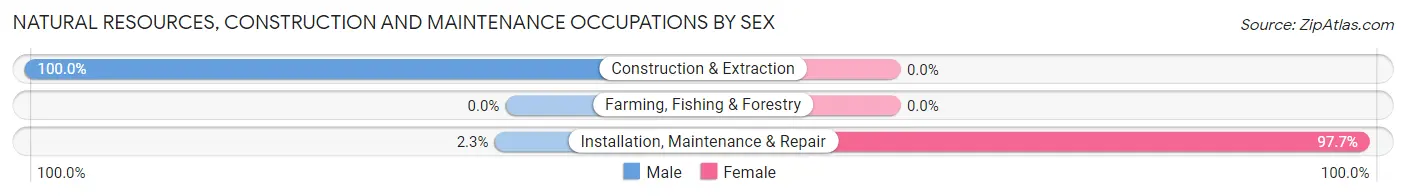 Natural Resources, Construction and Maintenance Occupations by Sex in Zip Code 37915