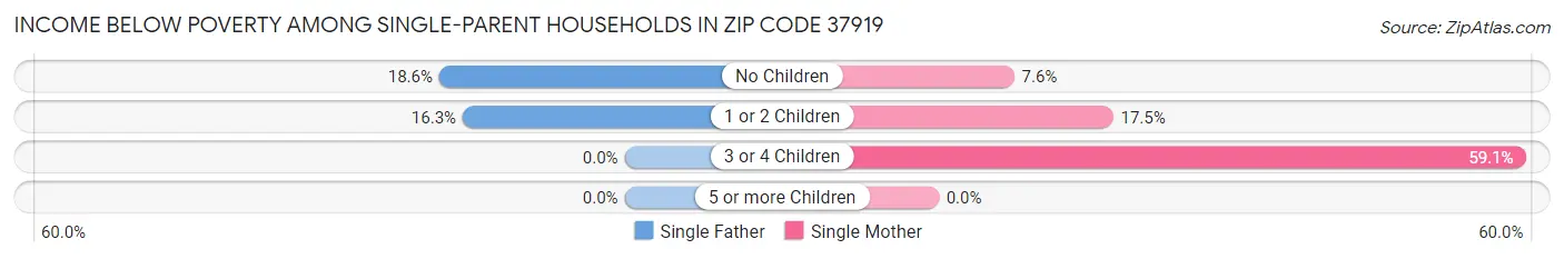 Income Below Poverty Among Single-Parent Households in Zip Code 37919