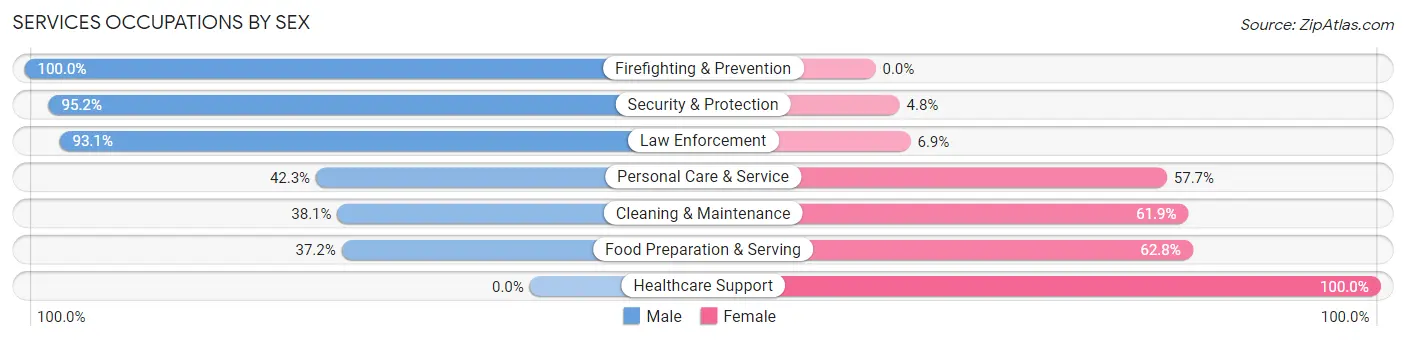 Services Occupations by Sex in Zip Code 37932