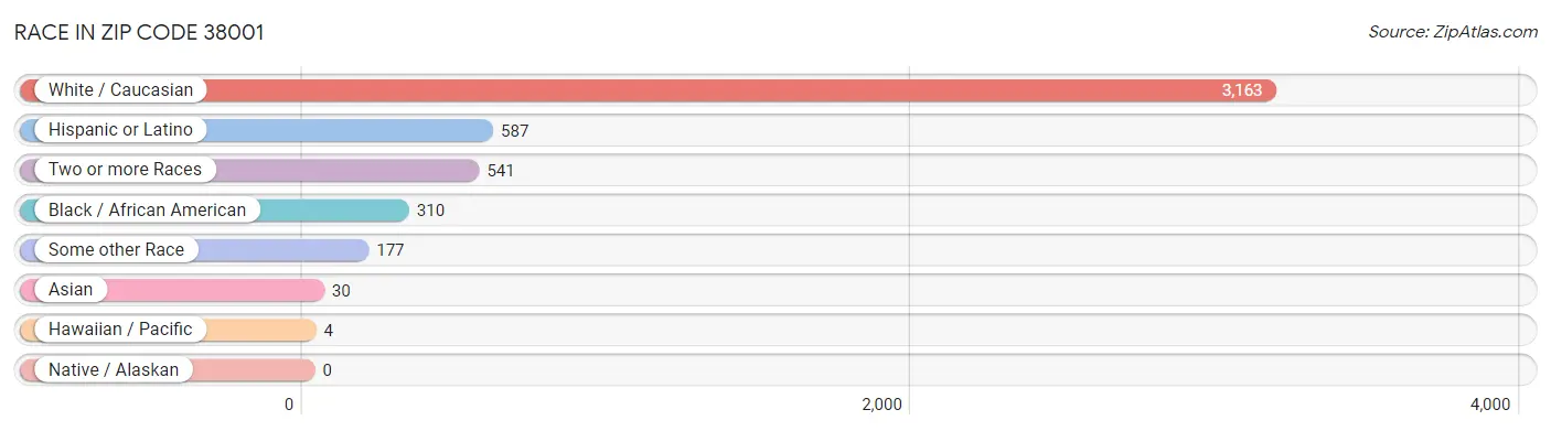 Race in Zip Code 38001