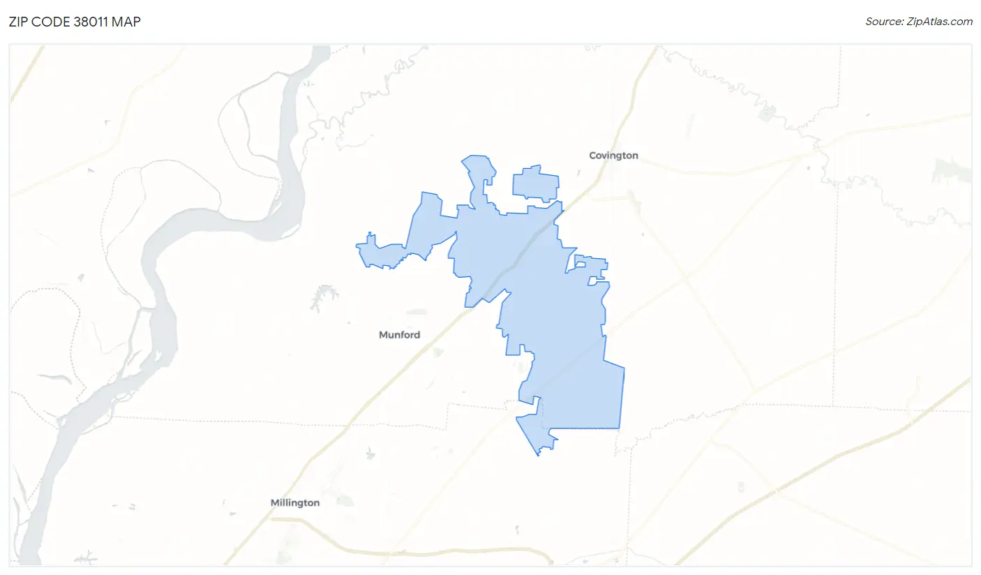 Zip Code 38011 Map