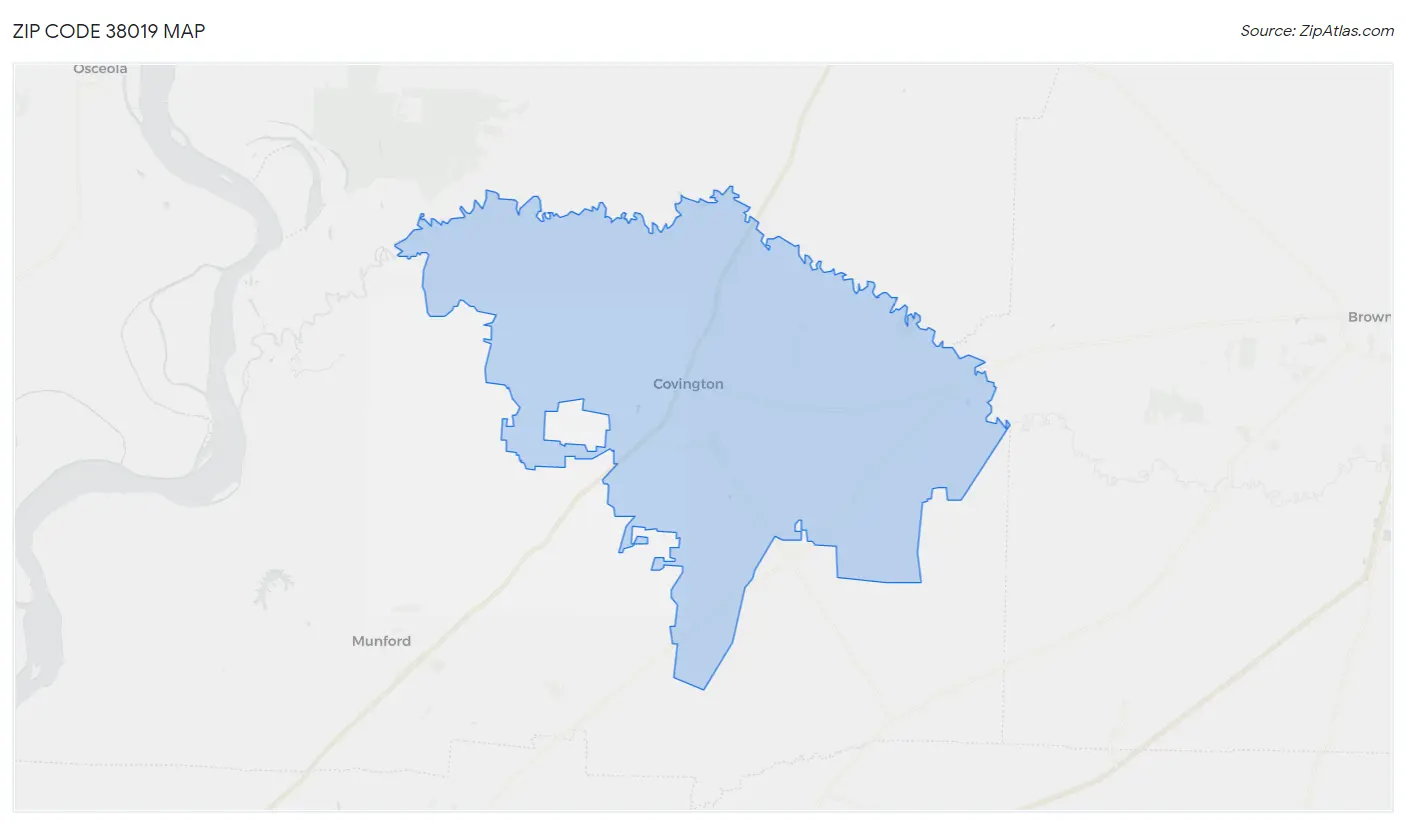 Zip Code 38019 Map