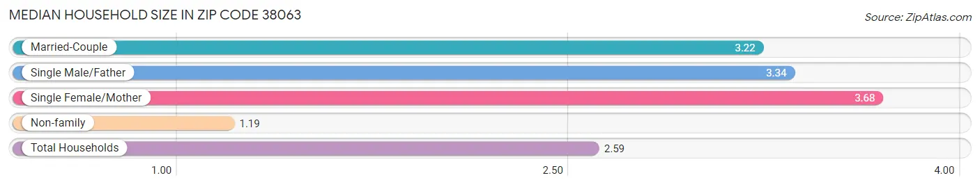 Median Household Size in Zip Code 38063