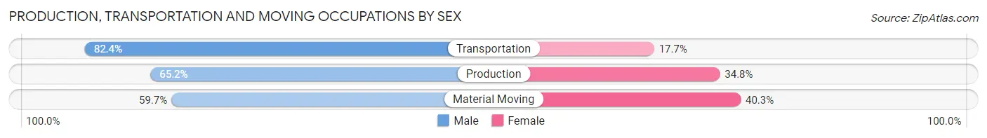 Production, Transportation and Moving Occupations by Sex in Zip Code 38066