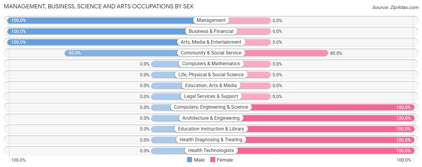 Management, Business, Science and Arts Occupations by Sex in Zip Code 38067