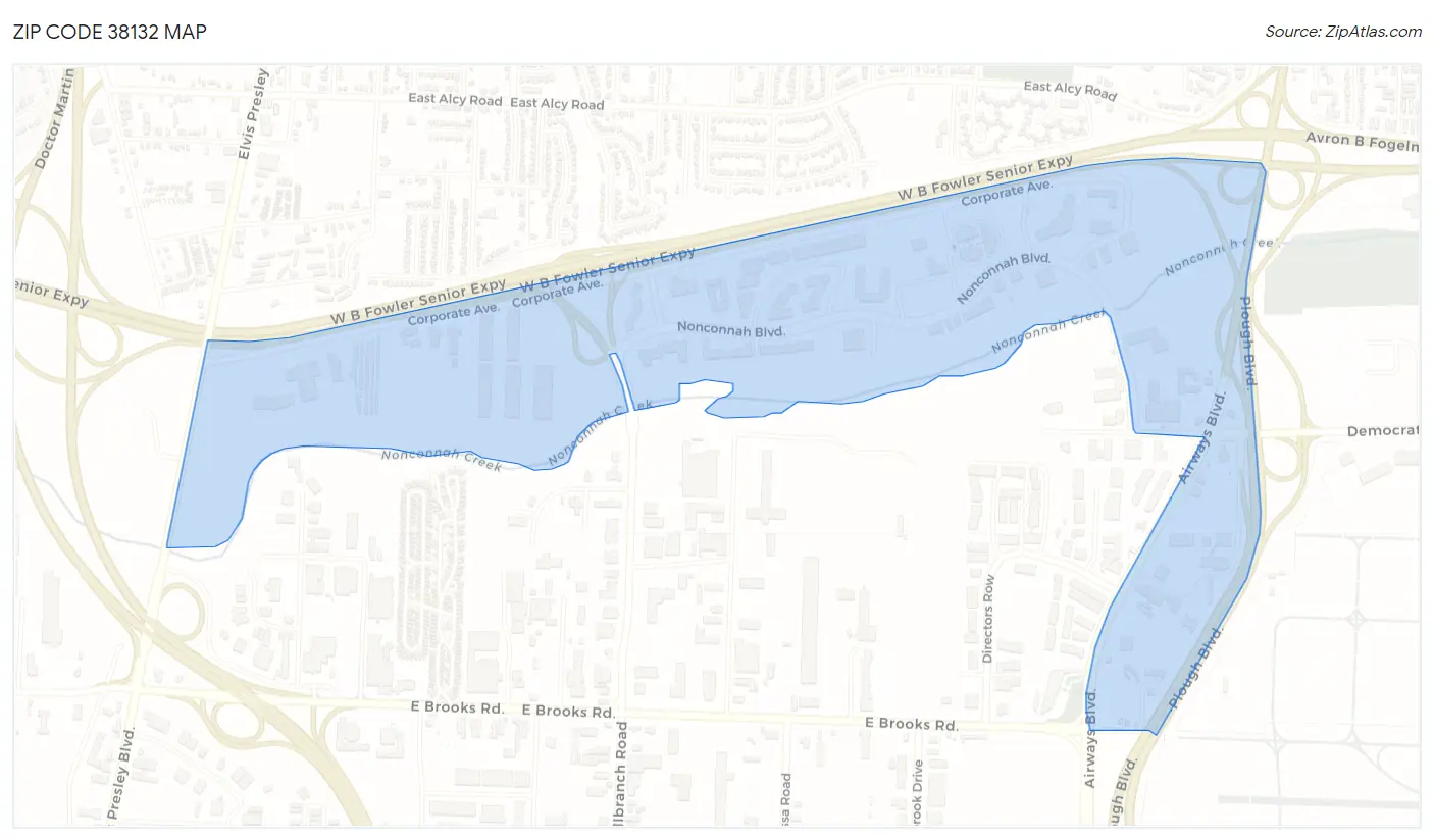 Zip Code 38132 Map