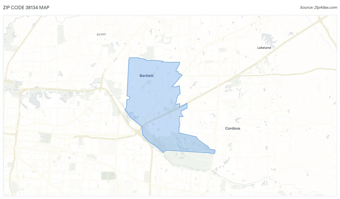 Zip Code 38134 Map