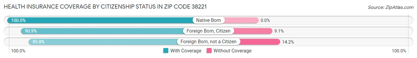 Health Insurance Coverage by Citizenship Status in Zip Code 38221