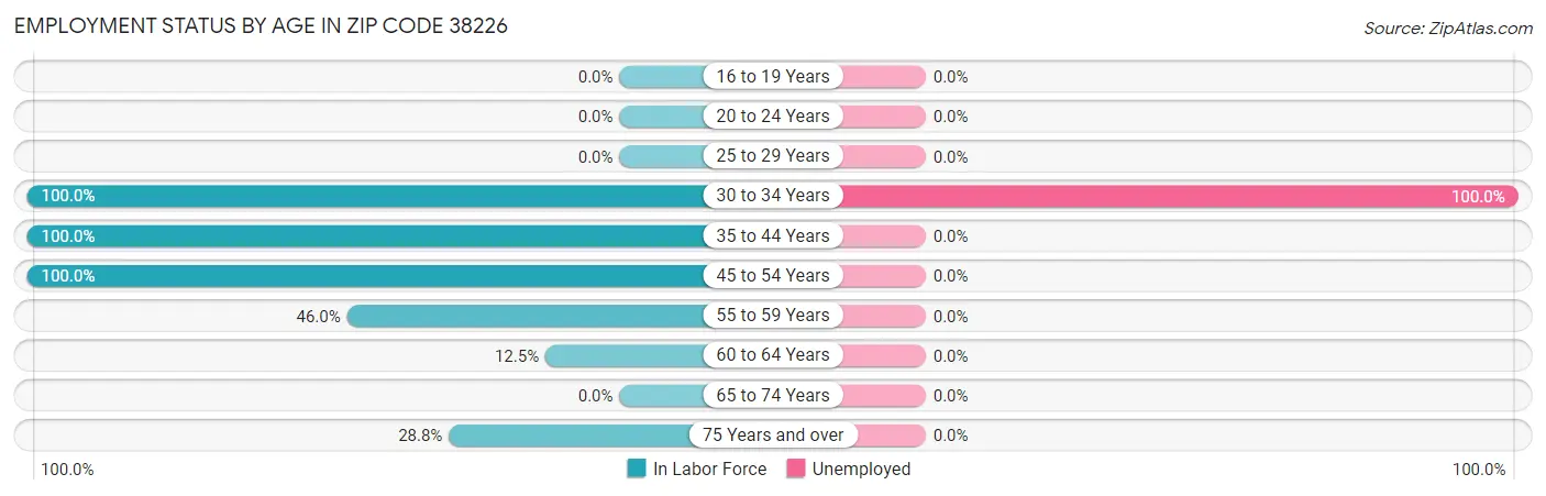 Employment Status by Age in Zip Code 38226