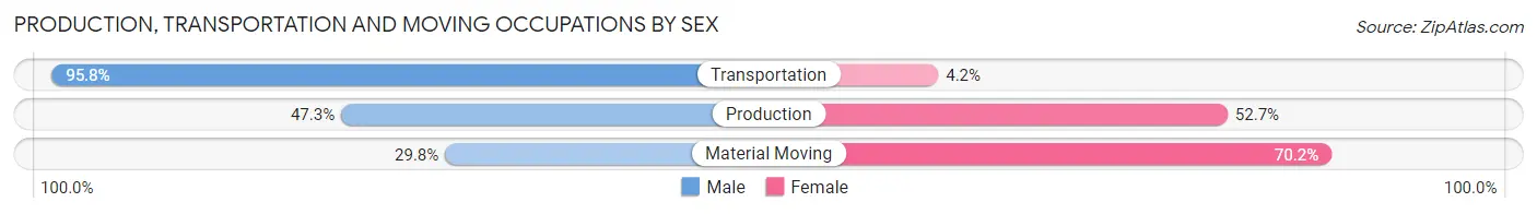 Production, Transportation and Moving Occupations by Sex in Zip Code 38232