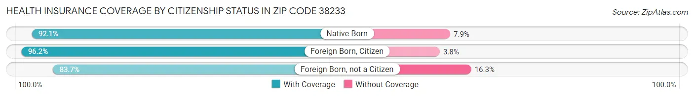 Health Insurance Coverage by Citizenship Status in Zip Code 38233