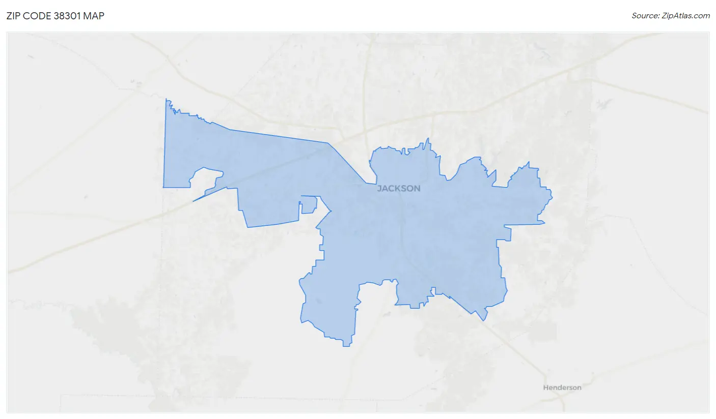 Zip Code 38301 Map