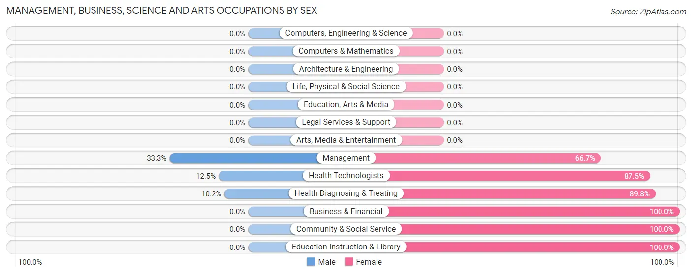 Management, Business, Science and Arts Occupations by Sex in Zip Code 38311